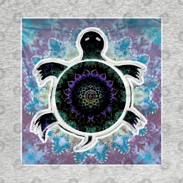 Turtle tie dye spiritual indigenous hippie festival phish dead head mandala by Aurora X